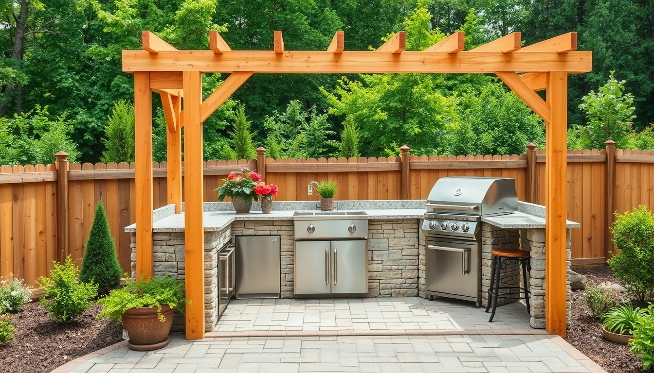 Outdoor kitchen framing options: wood, metal, or masonry