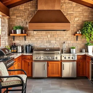 Outdoor kitchen maintenance checklist for cabinets, appliances, and stone